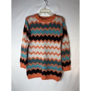 Aqua sweater dress XS Chevron Pattern Coral White Aqua Soft‎ Comfortable